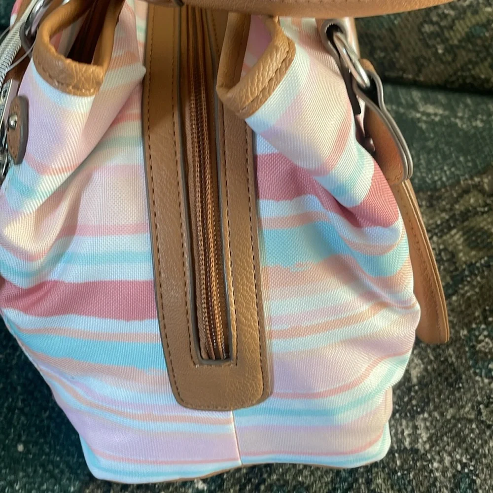 Lily Bloom NWT Painted Stripe Maggie Satchel Bag - Picture 5 of 17